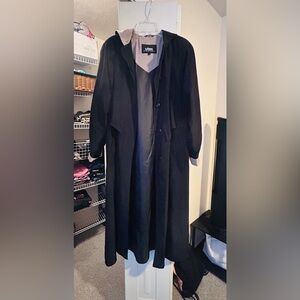 Utex Unisex Black Trench Coat Size 8